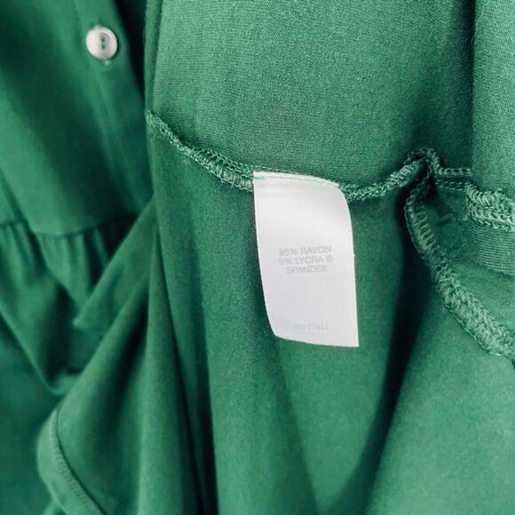 J Jill Wearever Collection Green 2 Piece  Tunic Top Set Size Med Petite, Button - Picture 8 of 8